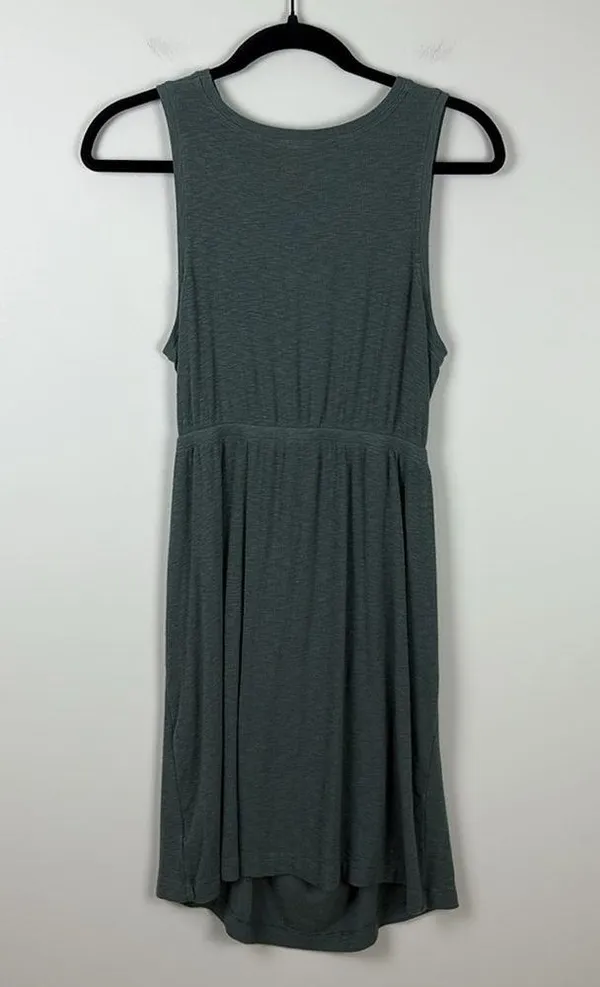 Aerie Cutout Ribbed Dress Knot Tie Green Women’s Size Medium Mini Lightweight - Image 7