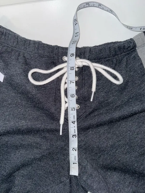 PINK Victoria’s Secret Lace-Up Jogger Sweatpants Dark Gray Logo Fleece - Image 10
