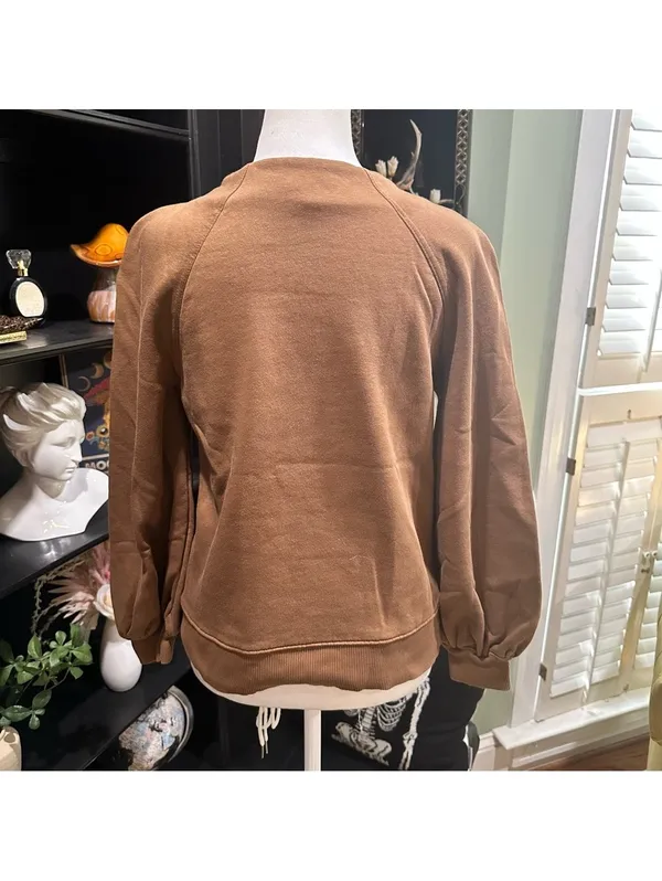 Banana Republic Mock Neck Fleece Sweatshirt Size XS - Image 6