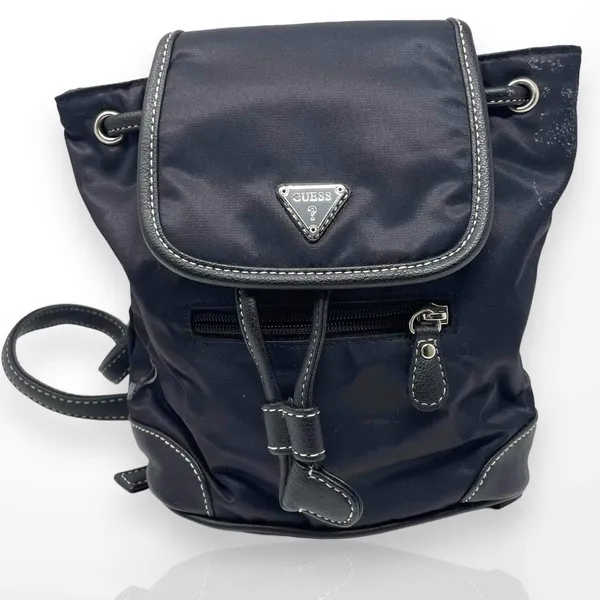 00s GUESS Vintage Black Drawstring Backpack - Image 10