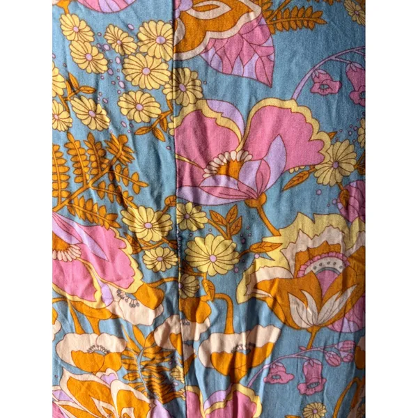 Entro Floral Mini Dress Womens Medium Blue Pink‎ Excellent Tiered Boho - Image 9