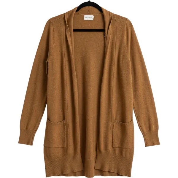 Dreamers Cardigan Sweater Brown M/L‎ Womens Open Front Long Sleeve Knit T1992 - Image 8