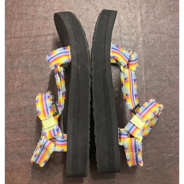 Teva Midform Universal Fray Rainbow Stripe Platform Sandals Women’s 8 EU 39 - Image 7