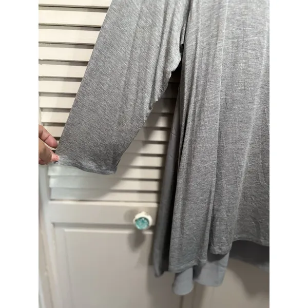 Metaphor Gray Blouse Size XL 3/4 Sleeve Chiffon‎ Back Scoop High Low NWT - Image 3