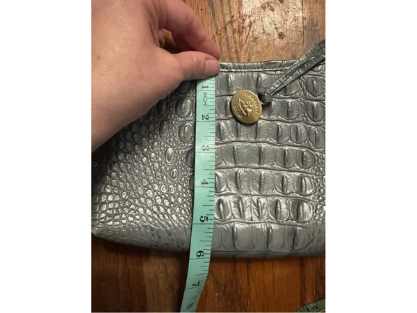 Brahmin Crocodile Embossed Light Blue Mini Shoulder Bag 10” Y2K - Image 9
