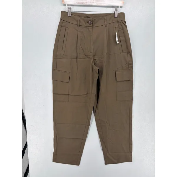 Old Navy Womens Taylor Straight Trouser Extra High Rise Cargo Brown S Petite - Image 2