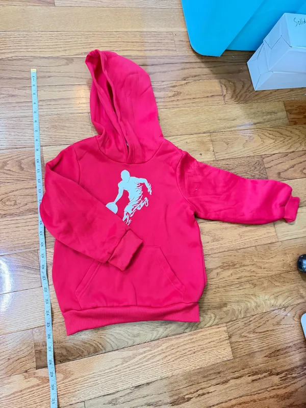 Boys Red Pants and Hoodie Jacket Set Size 8 - Image 3