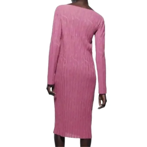 Zara MIDI Mauve Dress(Size Small) - Image 2