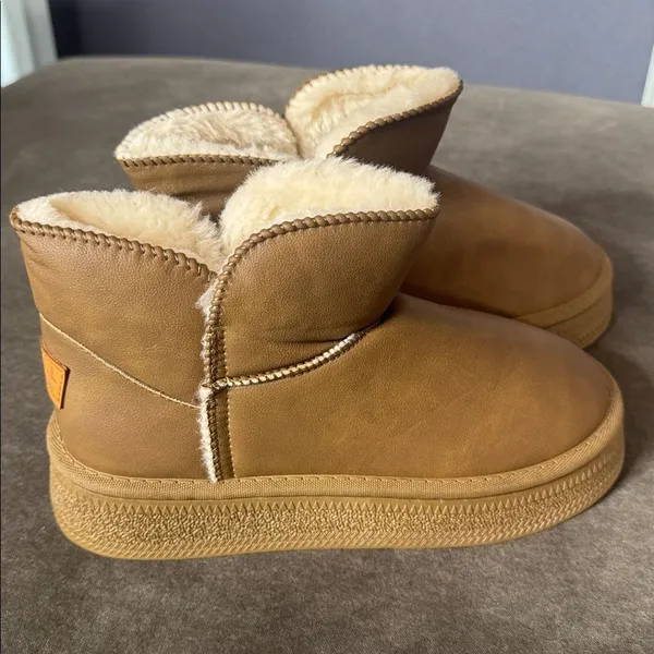 Women’s Mini Platform Ankle Boots Faux Fur Lined Size 9 (EU41) NEW - Image 2