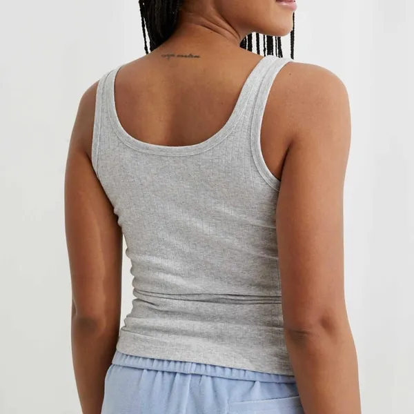 New Aerie Wide Rib Tank Top Medium Heather Gray Size XS - Image 3