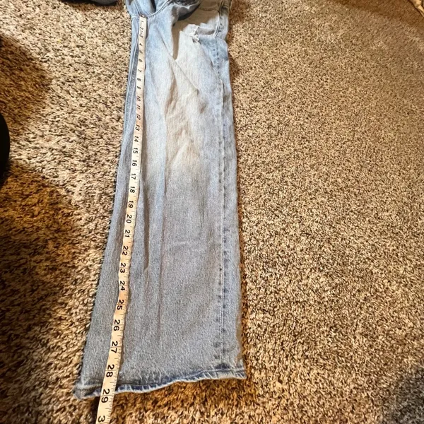 Old‎ Navy Womens Jeans Sky High Wide Leg Light Wash Distressed Size 00 - Image 6