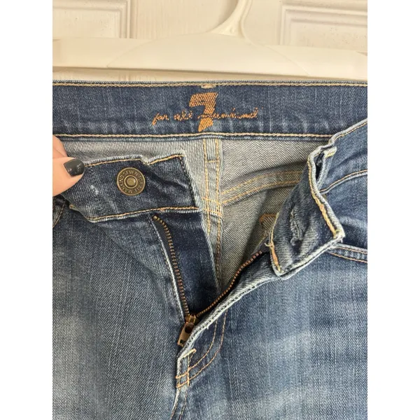 Vintage Y2K 7 For All Mankind Bootcut Jeans 30 Signature Squiggle USA Made - Image 3