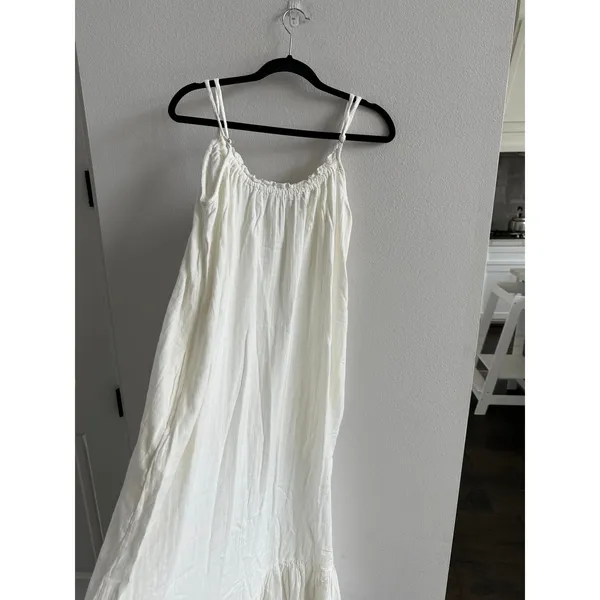 Elan White Gauze Cotton Maxi Dress Size Large NEW - Image 3