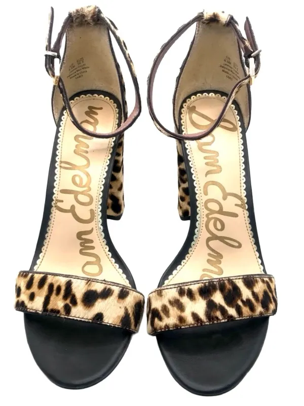 Sam Edelman Tan & Black "Yaro" Genuine Fur & Leather Animal Print Heels (6.5) - Image 7