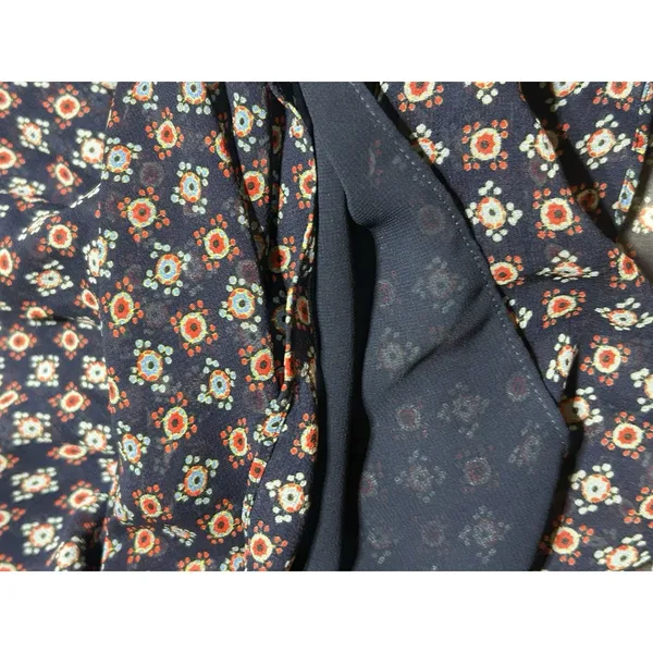 Derek Lam 10 Crosby Navy Silk Handkerchief Dress Sz 6 Lace Up Layered Flowy Boho - Image 9