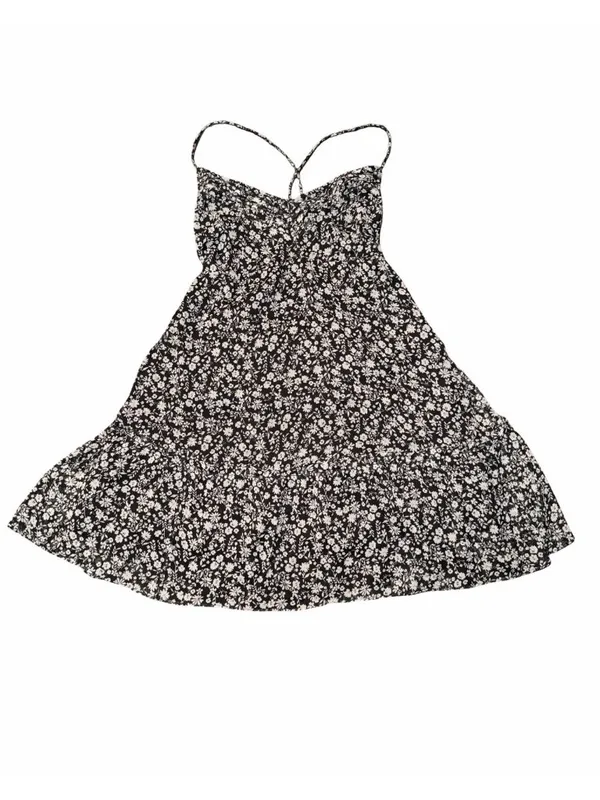 Abercrombie & Fitch XS Open Back slip Black white Sundress Ditsy Floral Babydoll - Image 2