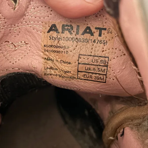 Ariat Fatbaby Pink Ostrich Print Leather Western Boots 10000830 Womens 8B - Image 6