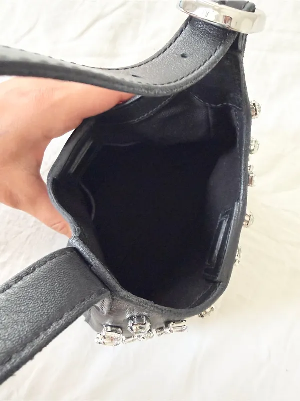 Madewell Black Mini Shoulder Bag with Crystal Studs - Image 8