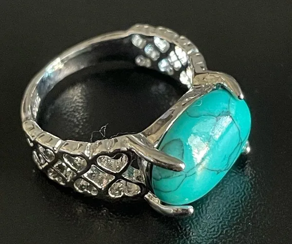 Turquoise stone S925 sterling silver ring size 7 - Image 3