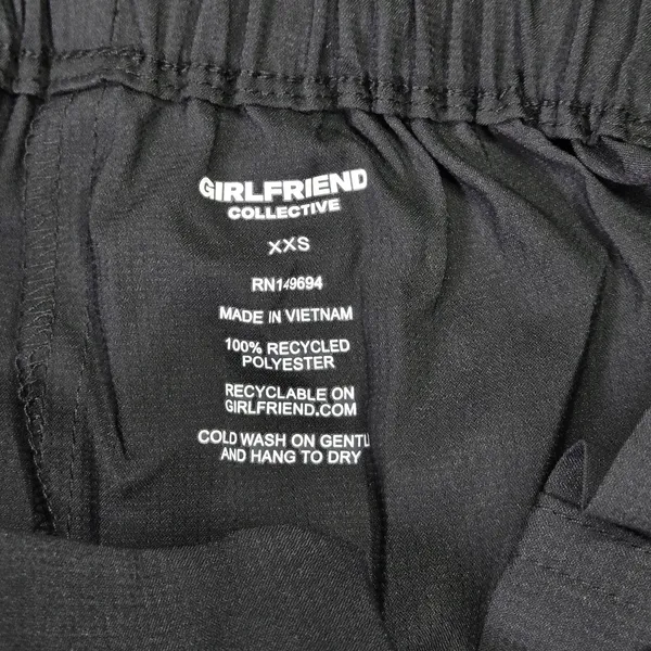 Girlfriend Collective Black Cora Pocket‎ Shorts Paperbag Waist Cargo XXS - Image 5
