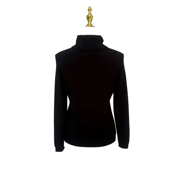 Charter Club Turtleneck Sweater S Black 100% Cashmere Luxury Knit Minimalist - Image 4