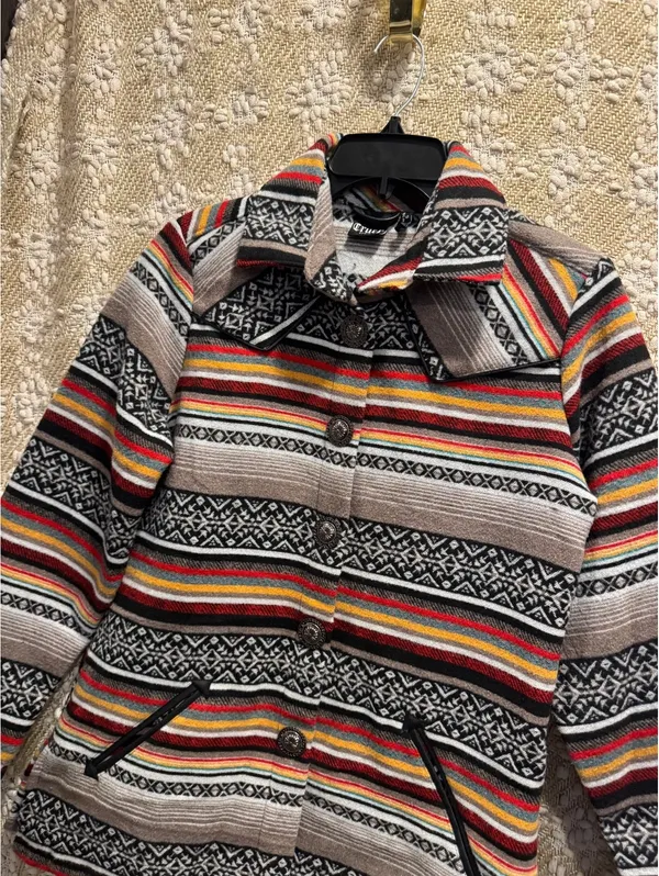 Cruel Girl Cruel Denim Women's Serape Stripe Western Aztec Quilted-Lined Jacket/Coat Size S - Image 2