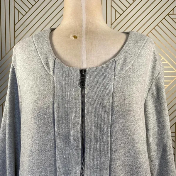 Anthropologie Pure + Good Zip Sweatshirt‎ Jacket Terry Cotton Gray Size Large - Image 2