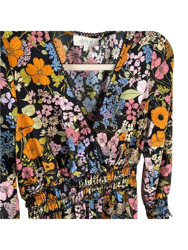 WAYF by Anthropologie Romantic Boho Whimsigoth Long Sleeve Mini Dress size small - Image 9