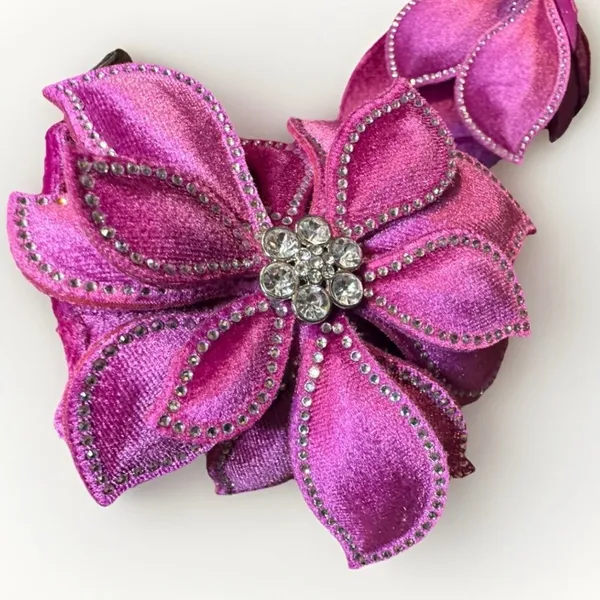 Gianni Bini Fuchsia Velvet Heels Rhinestone Flower Platform Sandals 7 New - Image 10