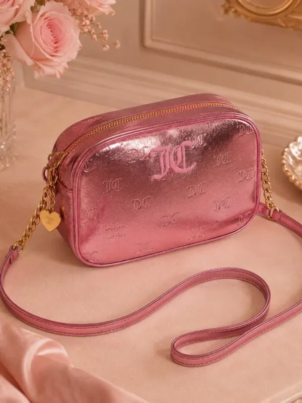 Juicy Couture Good Times Pink Metallic Crossbody Bag NWT - Image 5