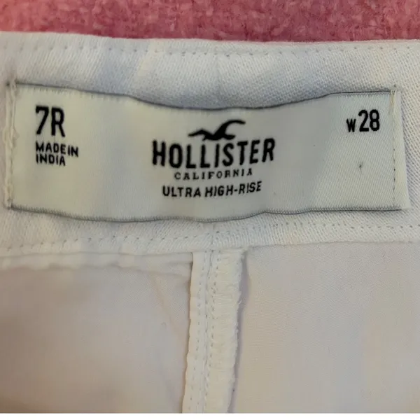 Hollister Ultra High-Rise Wide Leg Pants‎ White Linen Cotton Blend Womens 7R W28 - Image 5