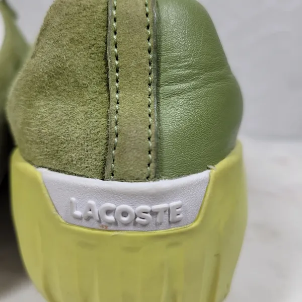 Lacoste Womens Vito Driving Shoe 9 Green White Leather Suede Hook & Loop Sneaker - Image 14