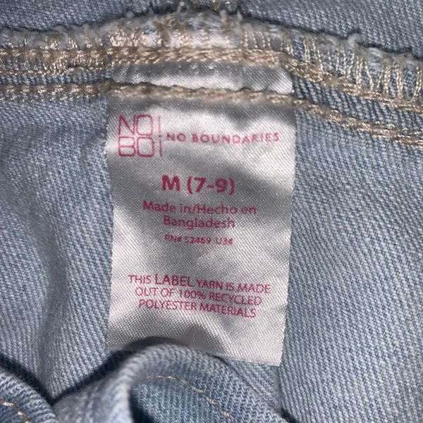 No Boundaries Relaxed Boyfriend Shortalls, 3.5" Inseam, Women's M(7-9) - Image 8