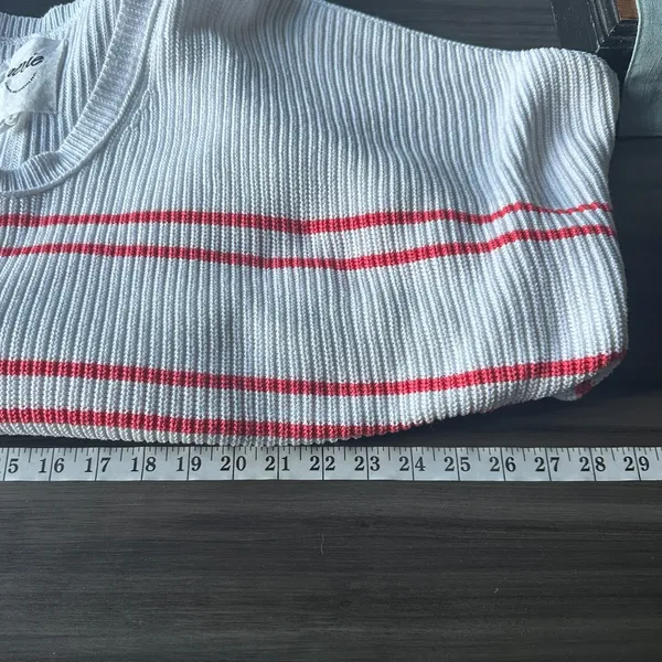 NWOT Aerie Beyond Cropped Sweater Womens Striped Cotton Knit Oversized Size XL - Image 9