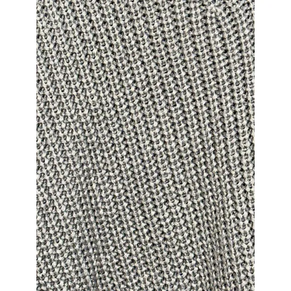 Abercrombie & Fitch Gray Chunky Knit Long Sleeve Cropped V-Neck Sweater Size S - Image 6