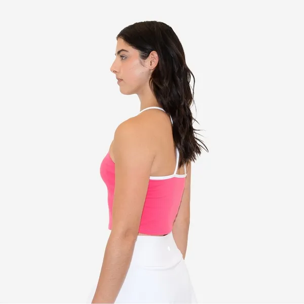 Senita Athletics Ava Crop Top S Dragonfruit Pink White Criss Cross Sports‎ Bra - Image 3