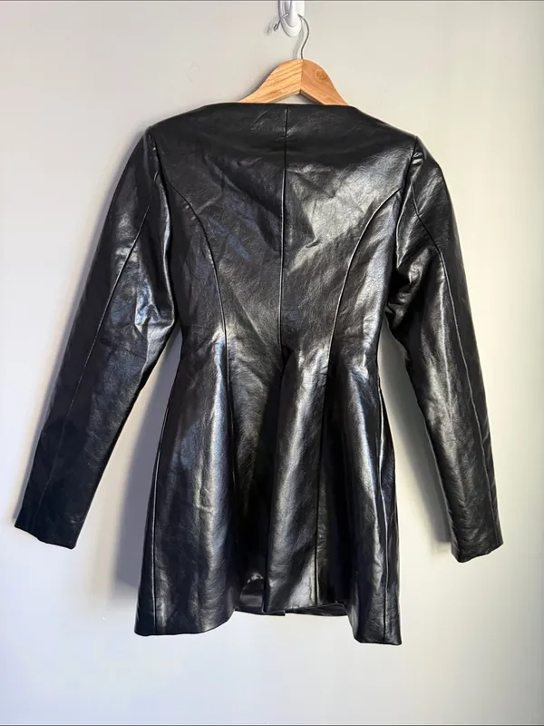 NEW MESHKI Nancy Faux Leather Mini Dress - Image 3