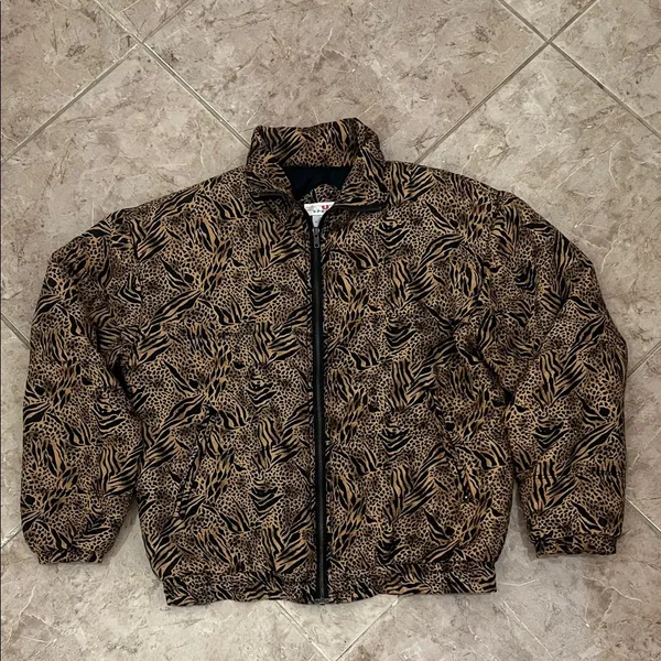 VTG Y2K Women Animal Print oversized Jacket Size S - Image 2