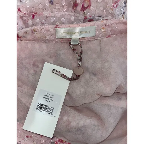 LoveShackFancy Imelda Skirt Bubbly Pink Size 4 Mini Ruffle Skirt Silk Blend - Image 6