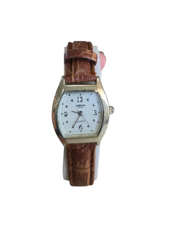 Anriya Milan Mens Womens Matching Watch Set Brown Leather Bands Vintage - Image 7