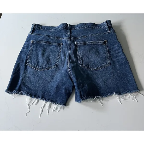 Madewell High Rise Frayed Hem Denim Shorts Blue Women's Size 33 - Image 2