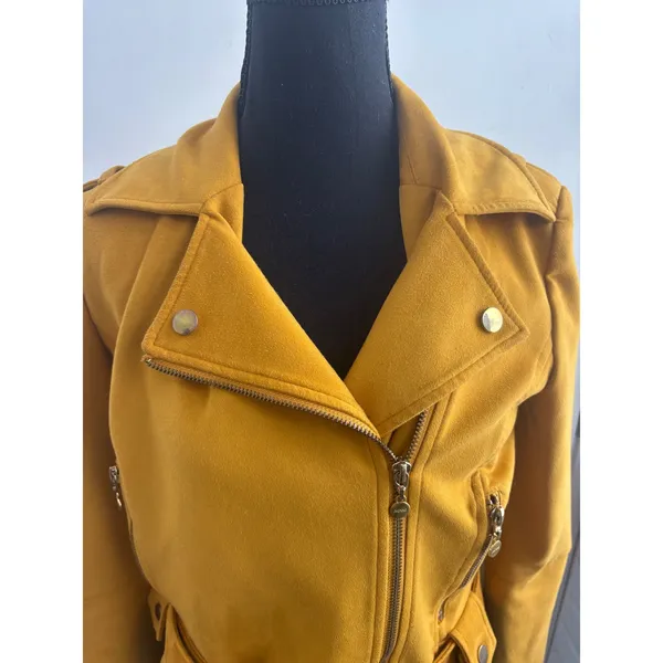 Ivonne Faux Suede Moto Biker‎ Jacket 6 maximalist layered boho grunge rocker - Image 2