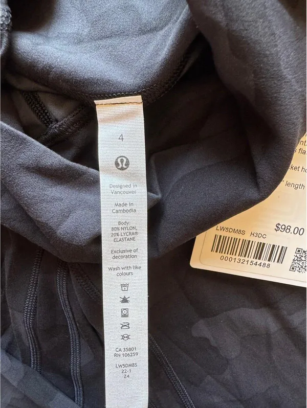 Lululemon Align High Rise 28” Heritage Camo Black Size 4 NWT - Image 6