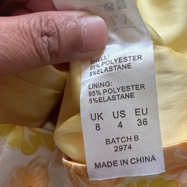 Oh Polly Yellow Floral Strapless Bodycon Dress - Image 11