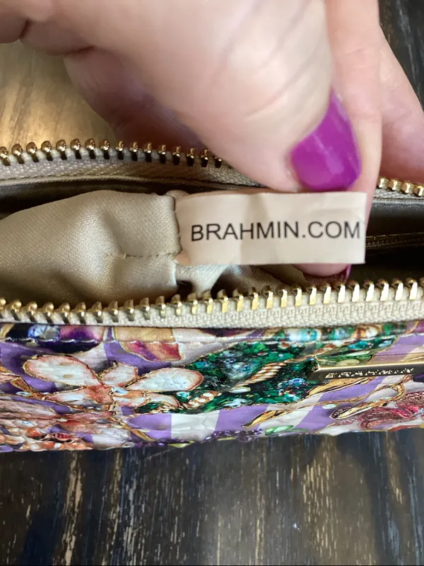 Brahmin Daisy Pinstripe Petals Melbourne DI Leather Clutch - Image 9