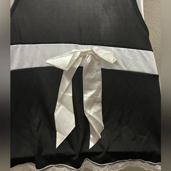 Rampage Intimates Sexy Elegant Maid Cosplay Black & White Lace Lingerie L - Image 9