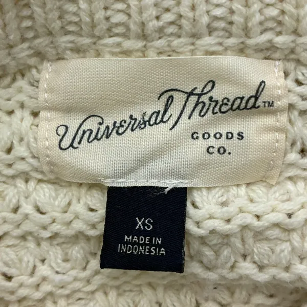 Universal Thread Cotton Knit Sweater Womens XS Cream Cozy Clean Girl Minimalist - Image 6