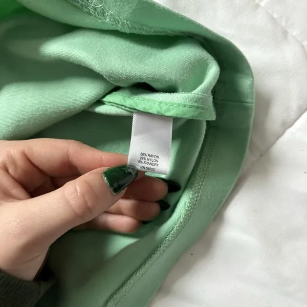 Banana Republic Womens Size 6‎ Dress Short Sleeve Green Stretch Knit Square Neck - Image 2