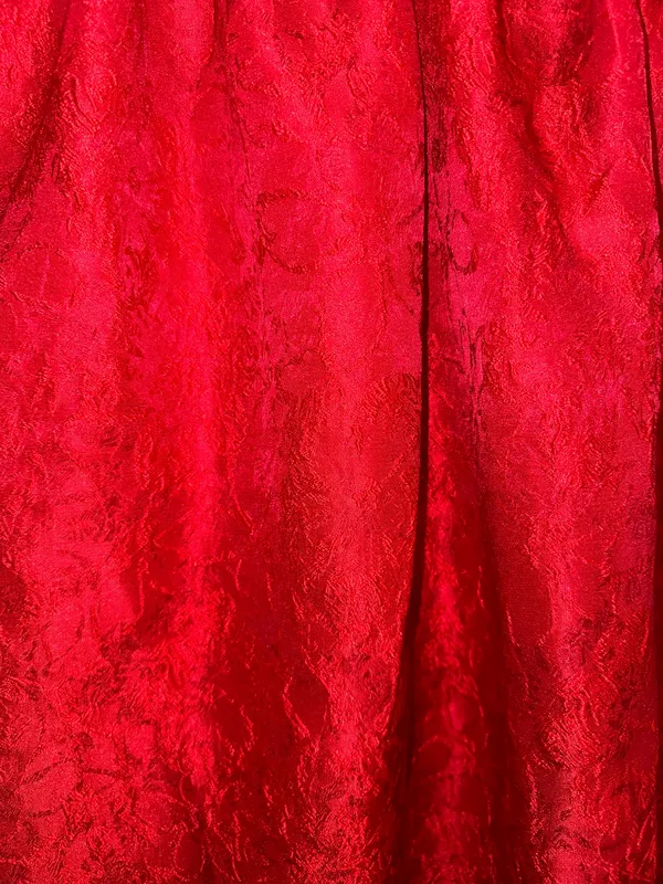 Lulus Successfully Chic Red Jacquard Pleated Tie-Strap Midi Dress - Image 7