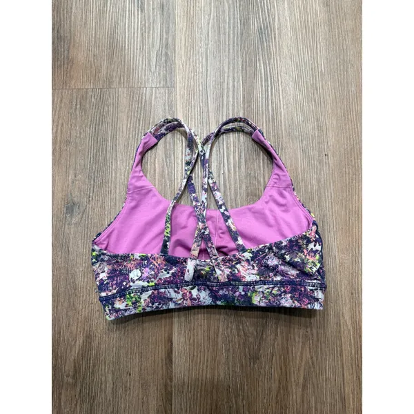 Lululemon Free To Be Bra Wild Floral Abstract Strappy Back Sports Bra Size 6‎ - Image 2